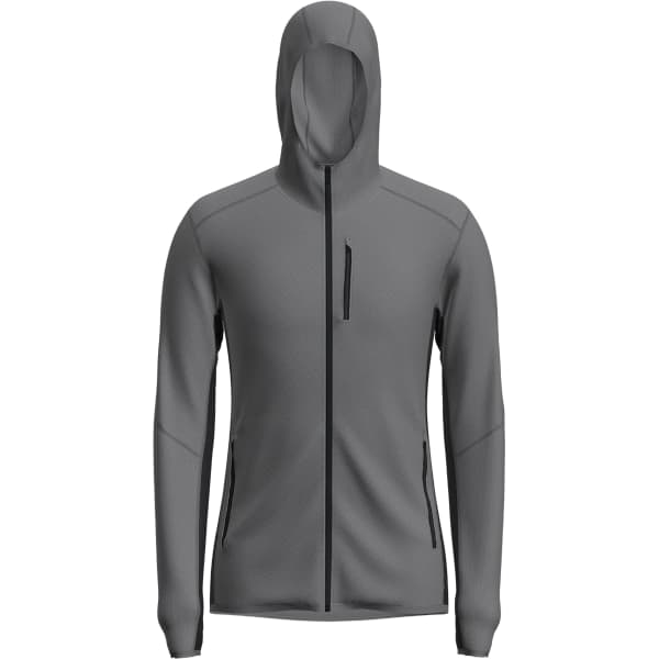 Veste polaire randonnée ICEBREAKER DESCENDER LS ZIP HOOD JET JET HTHR/BLACK