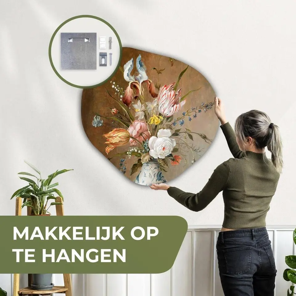 MuchoWow Wand decoratie 90x90cm Bloemstilleven Balthasar van