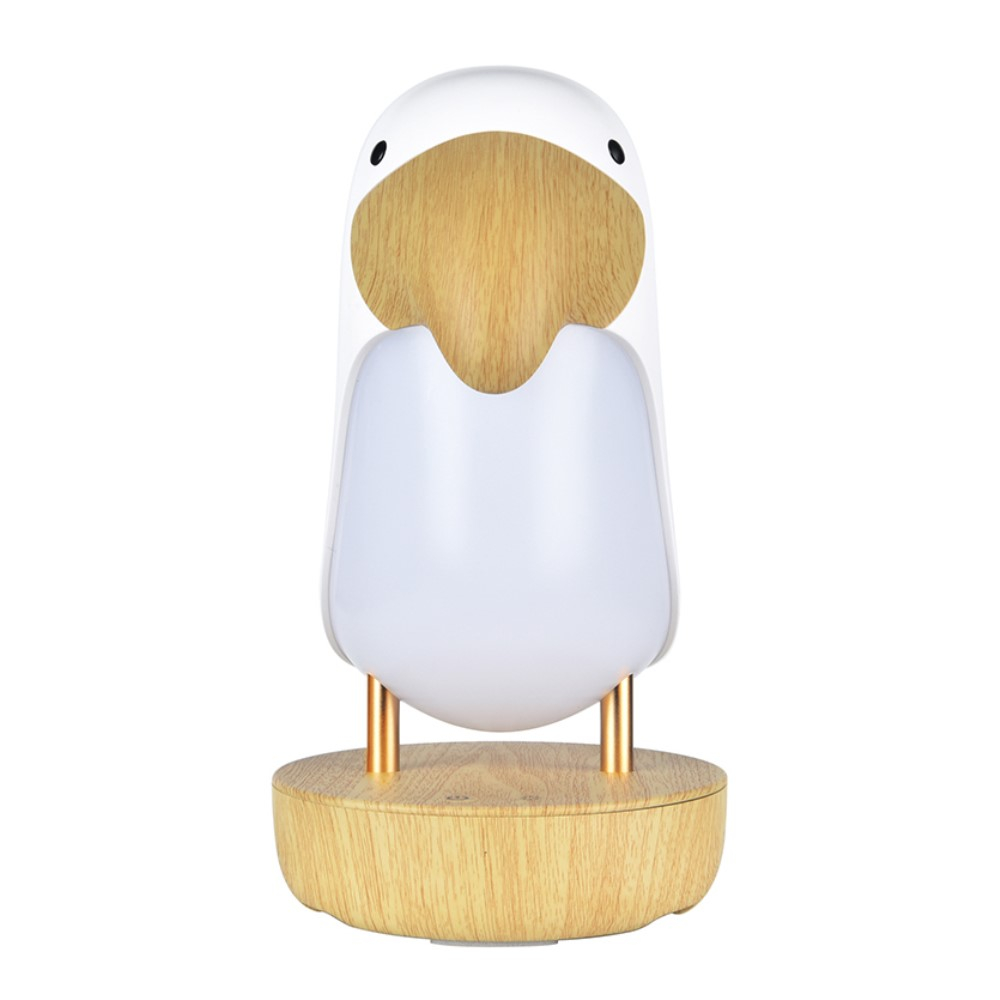 Tukan Vogel Bluetooth Lautsprecher mit LED Nachtlicht - Weiss / Braun