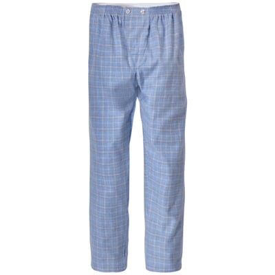 Herren-Flanellpyjama kariert, Hellblau
