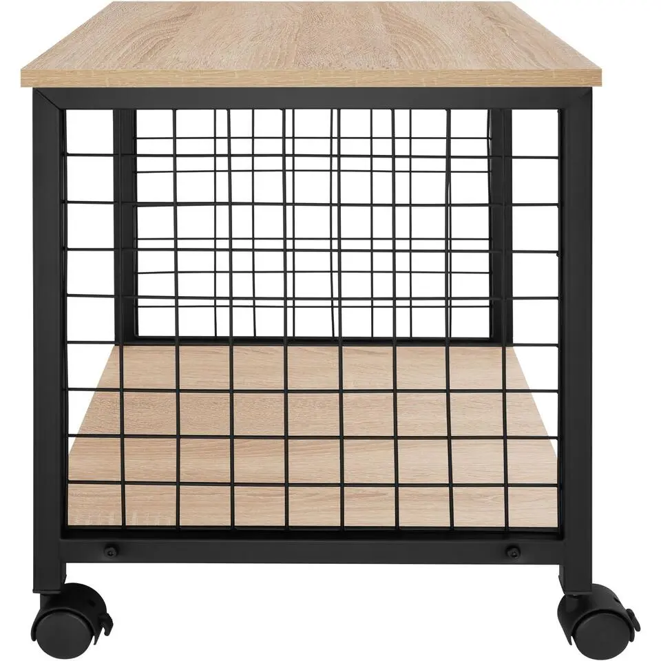 tectake Bijzettafel Gary 40x40x48cm, Industrieel Licht Hout, Eiken Sonoma