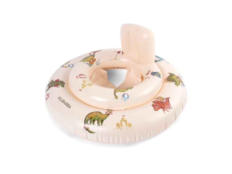 Filibabba Schwimmring Baby Alfie Dino Beach Badehilfe mit praktischem Sitz und Rückenlehne