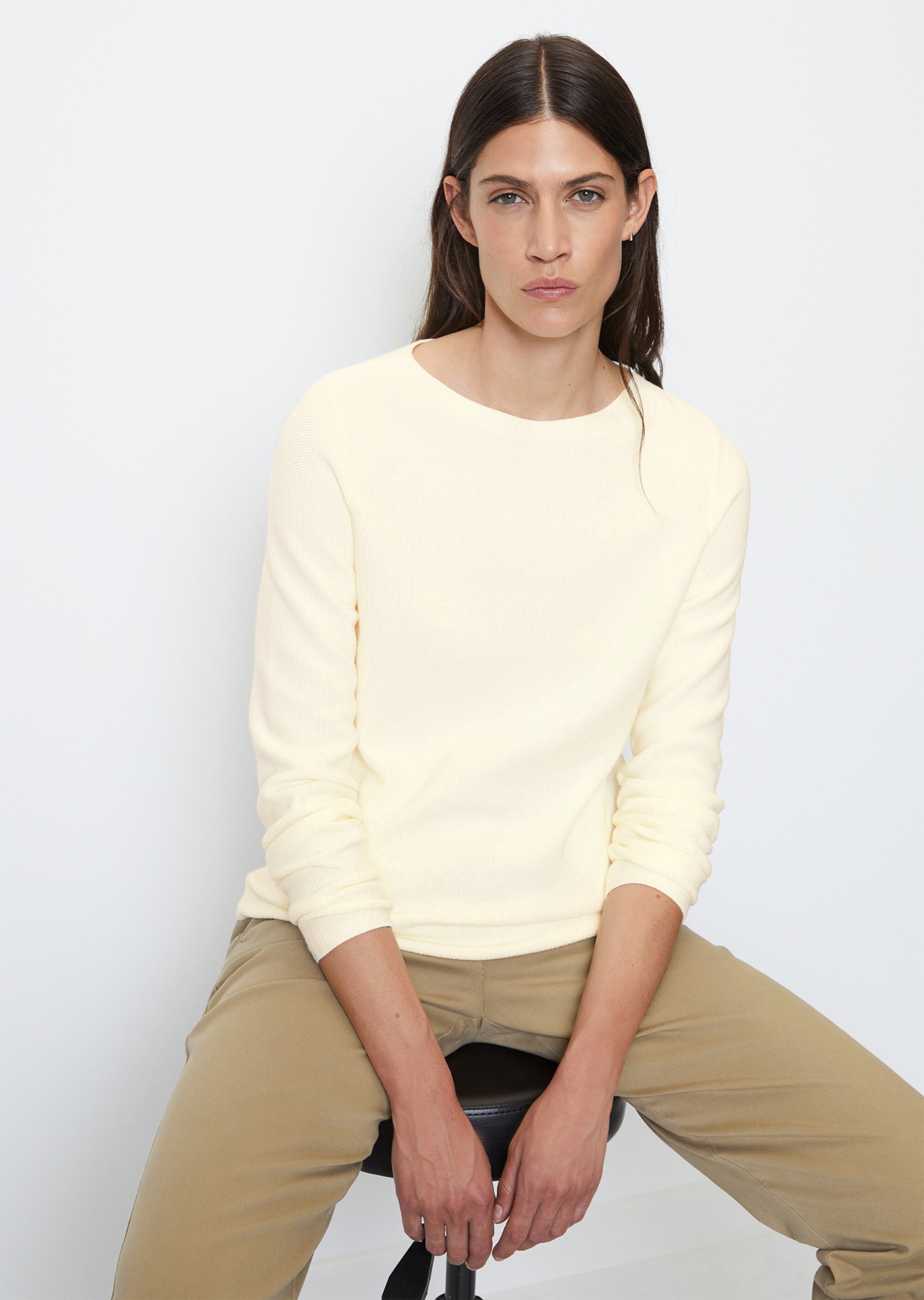 Pullover mit Reiskorn-Struktur aus softem Organic Cotton