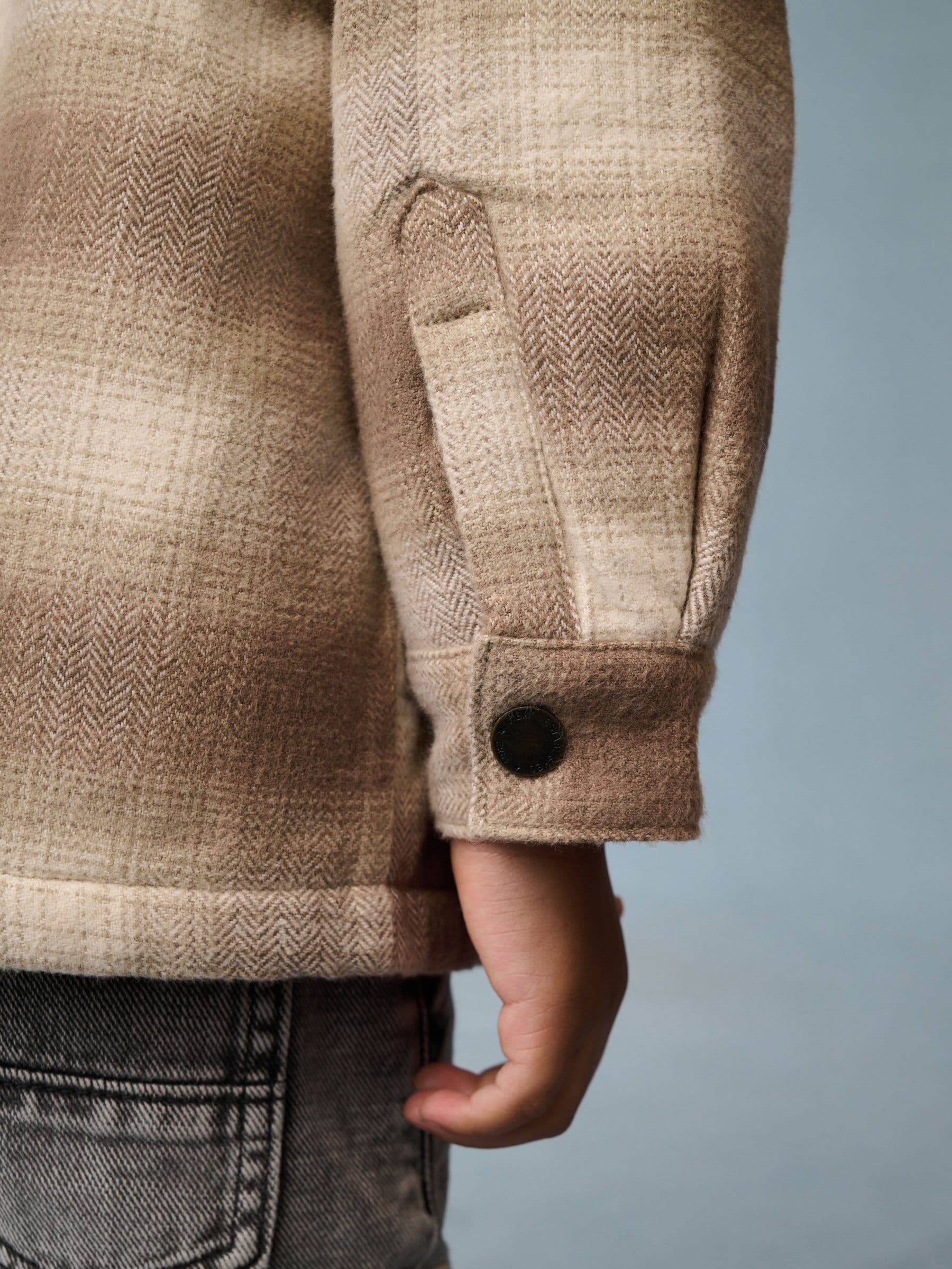 Neutraal geruit - Geruite shacket met borgvoering (3mnd -7jr)