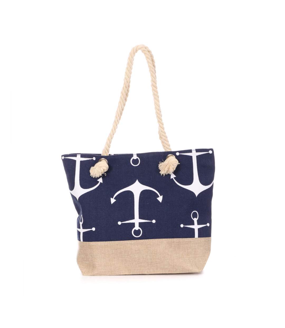 Sac de Plage Bleu/Ancre Bi matière