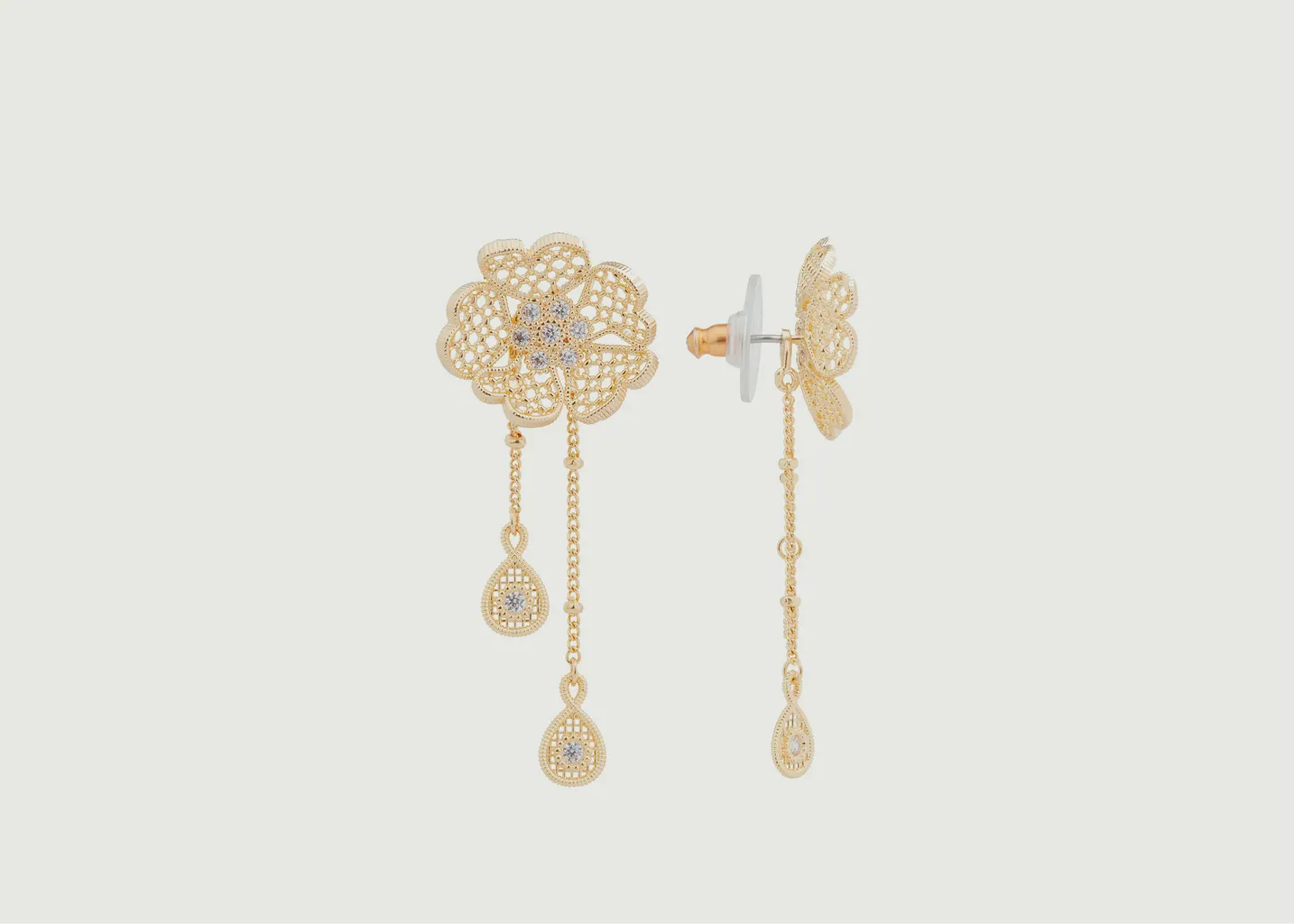 Boucles d'oreilles pendantes Fil d'Or Les Néréides