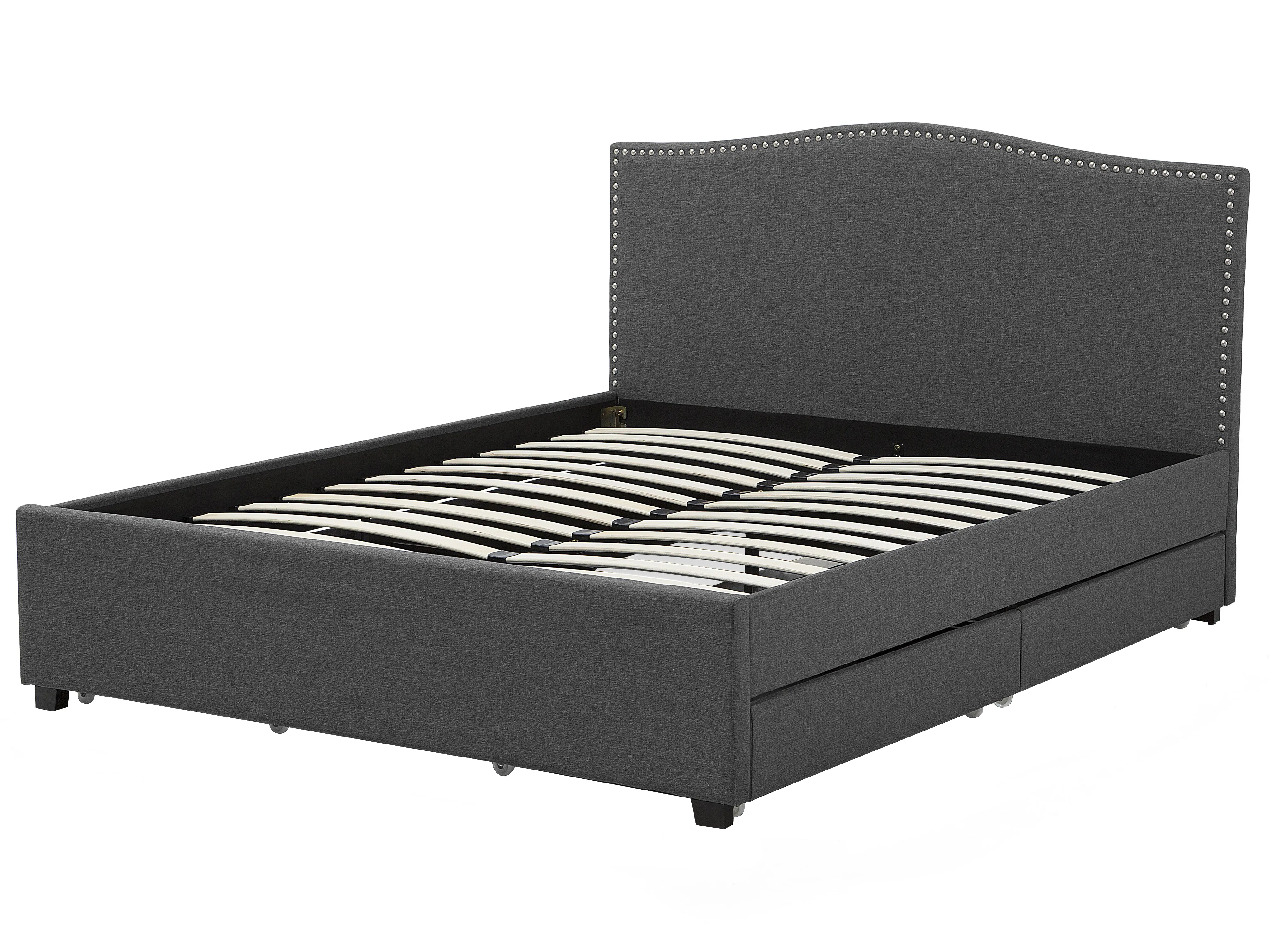 Bed met opbergladen Stof MONTPELLIER 180 x 200 cm LED Meerkleurig