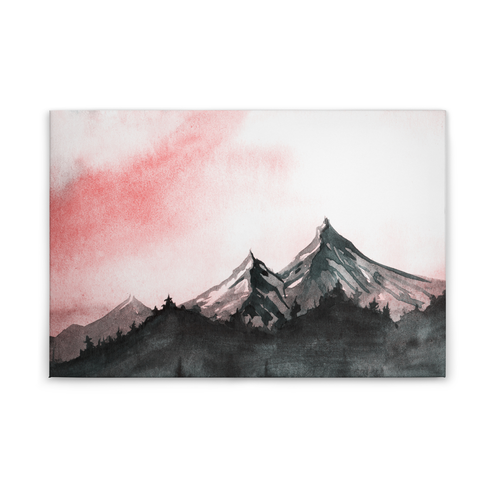 Leinwandbild BERGE - rot - 90x60 cm