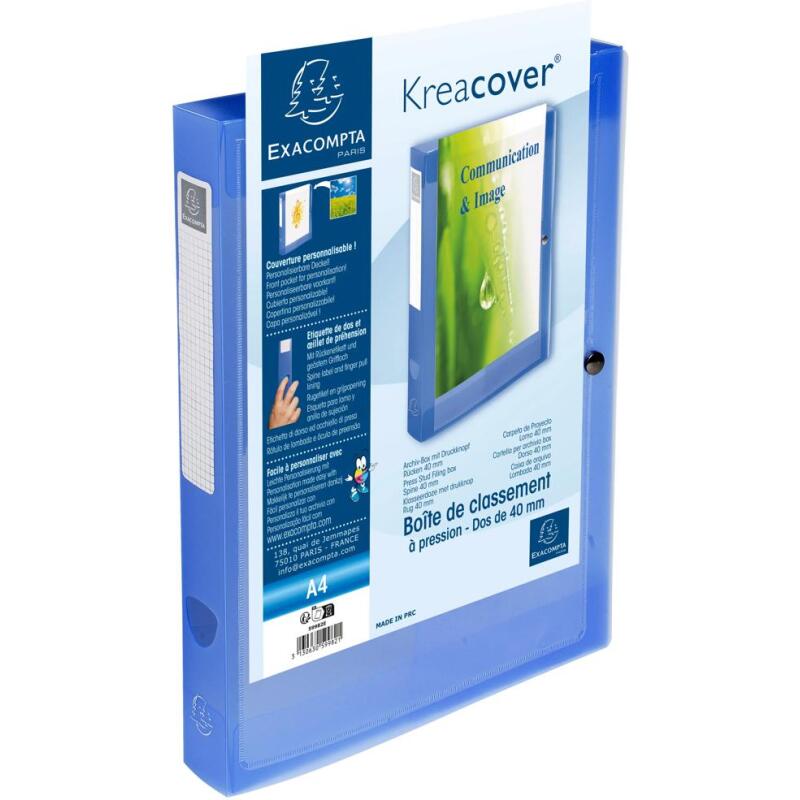 Boite de classement à pression Dos 40mm polypropylène chromaline 7/10e Krea Cover