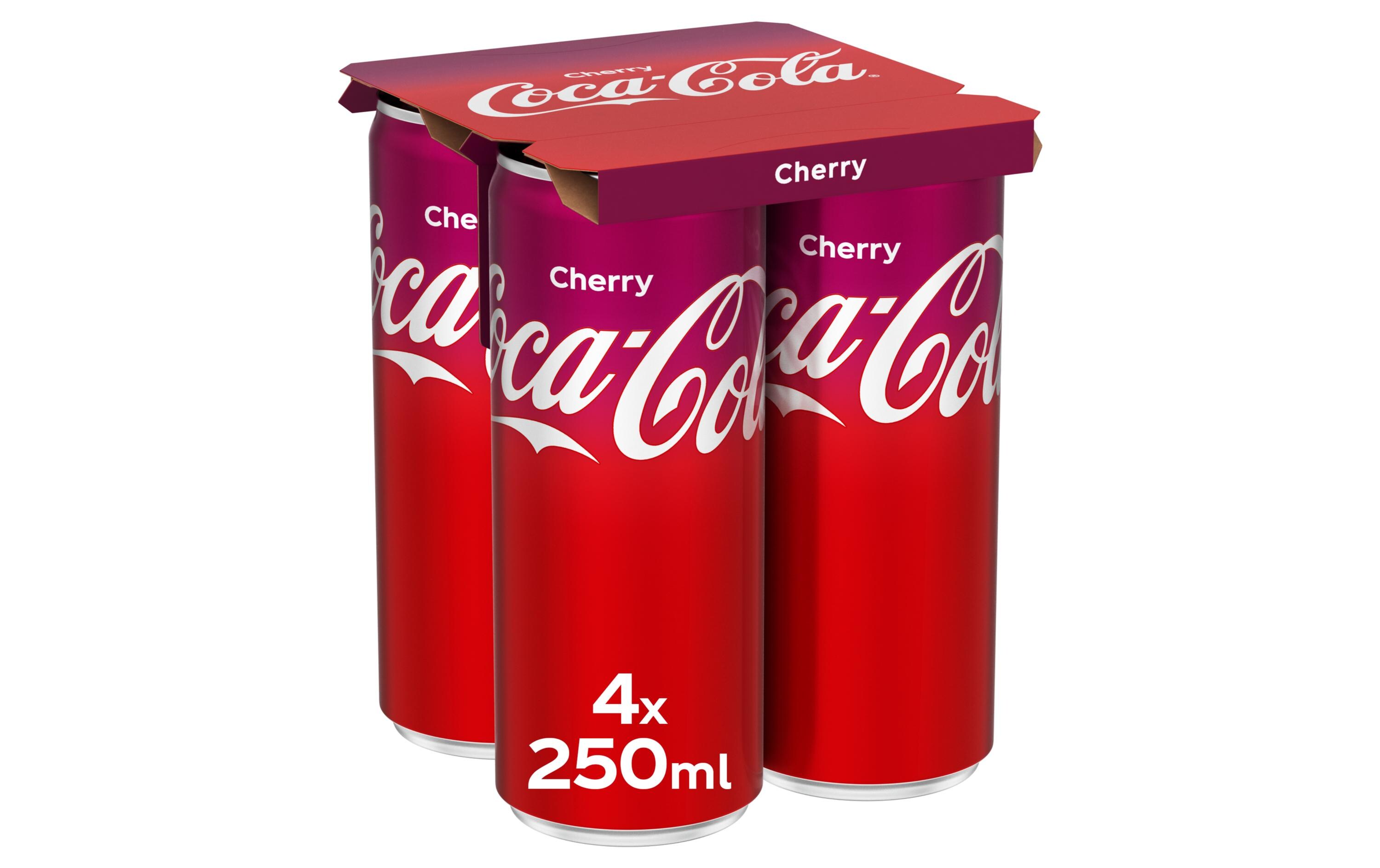Soft-Drinks Cherry 4 x 0.25 lKoffeinhaltiges Erfrischungsgetränk mit Kirschengeschmack