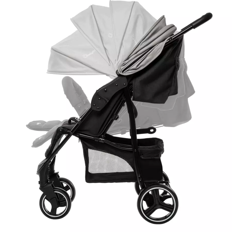 babyGO Kinderwagen Basket Grey Melange