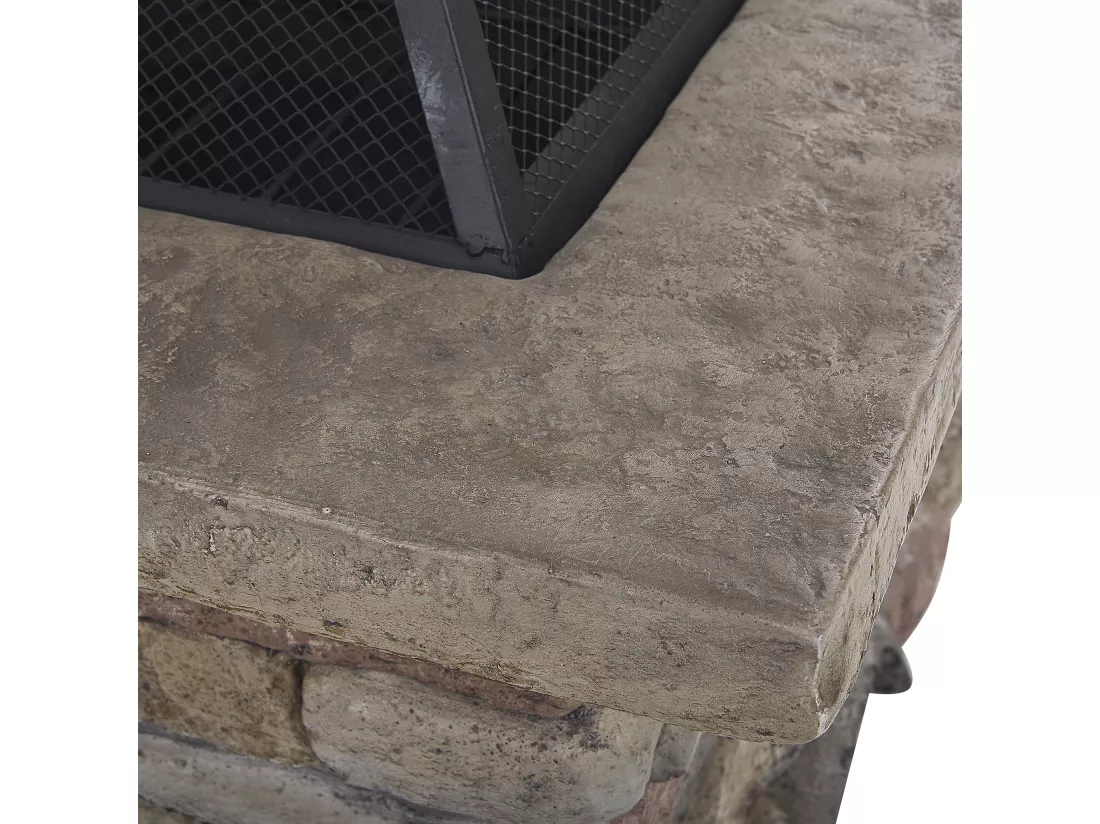 Foyer avec grille KELUD Béton Gris
