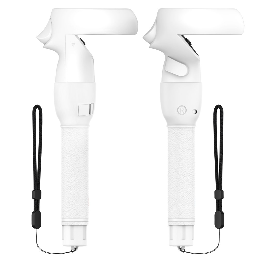 (2er Set) Meta Quest / Oculus Quest 2 Controller Silikon Grip verstellbare Griffverlängerung - Weiss