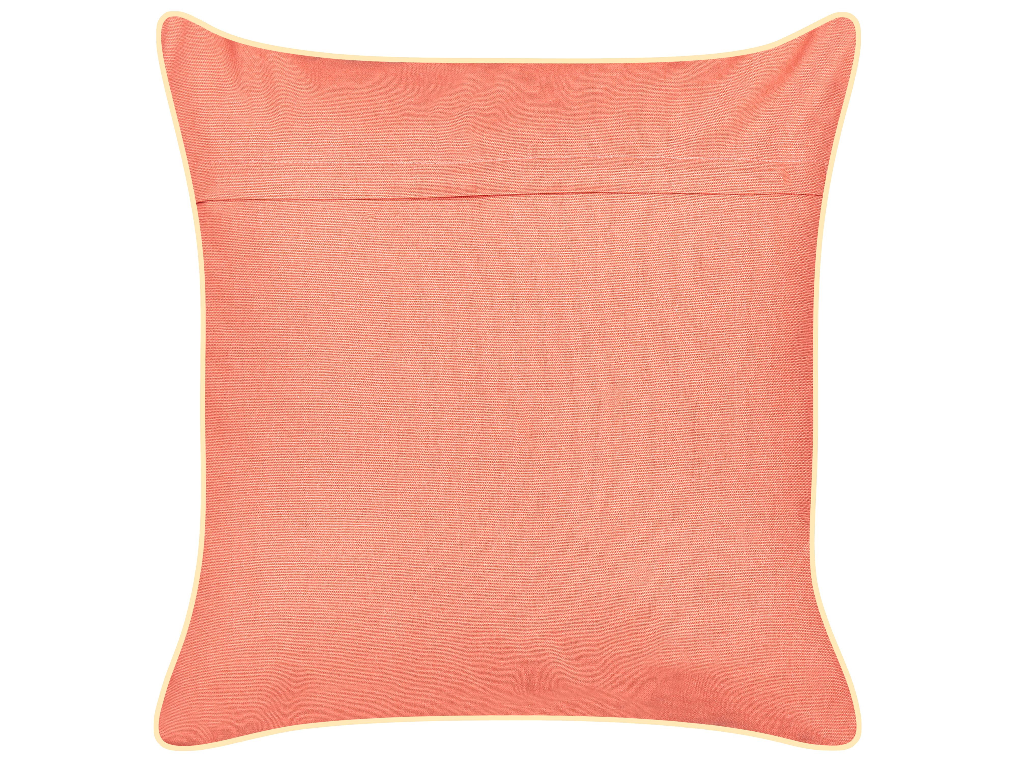 Set van 2 sierkussens LAMINARIA Fluweel 45 x 45 cm Koraalrood dierenprint