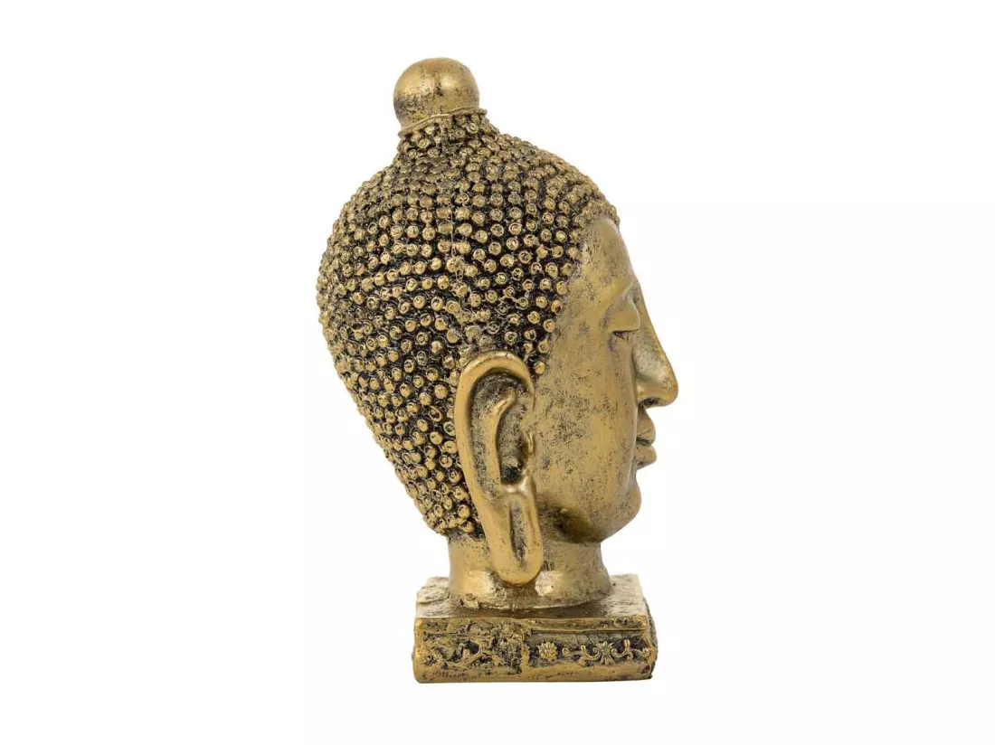 Bouddha décoratif en résine doré 14x13.5x23.5h