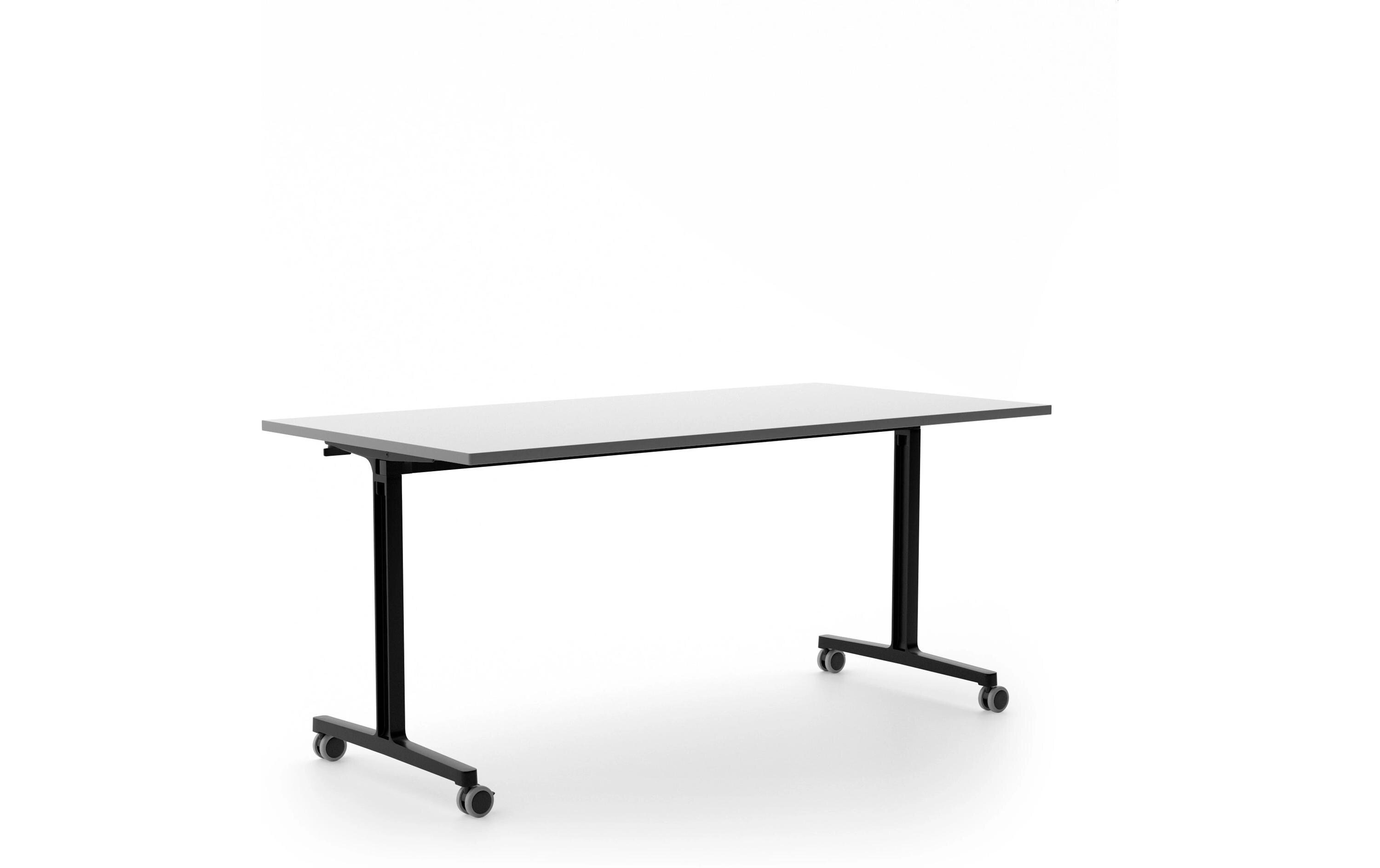 Tisch U-Connect 3490-24 160 x 80 cm, Hellgrau/Schwarz<br>Mobiler Klapptisch auf Rädern