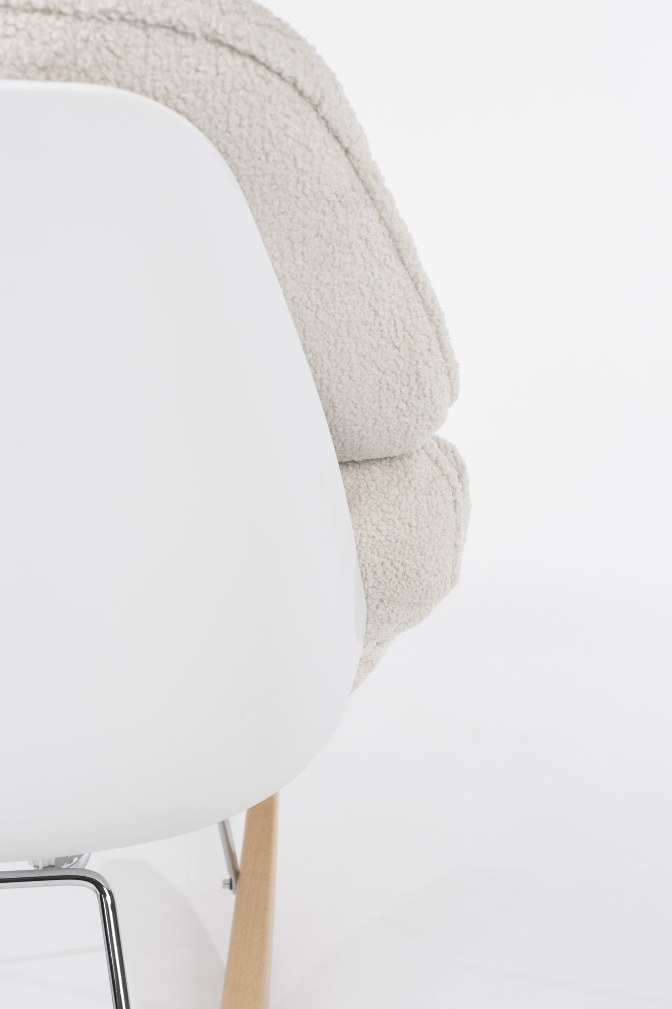 Fauteuil Rocky gebroken wit