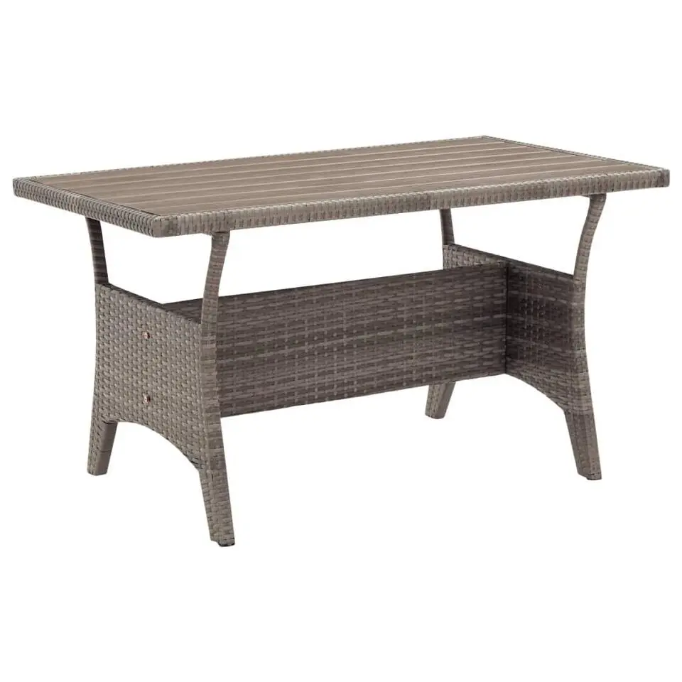 vidaXL - Tuintafel - Grijs - Poly rattan - 120 x 70 x 66 cm
