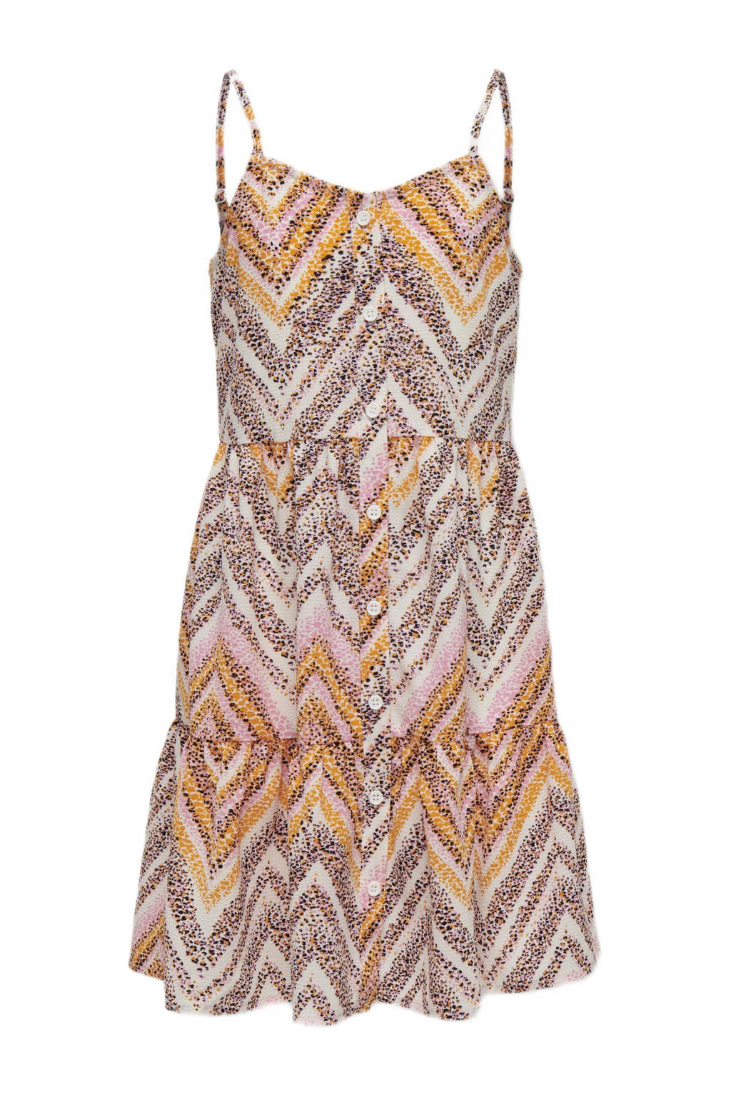 ONLY A-lijn jurk KOGNOVA LIFE met all over print roze/bruin/offwhite