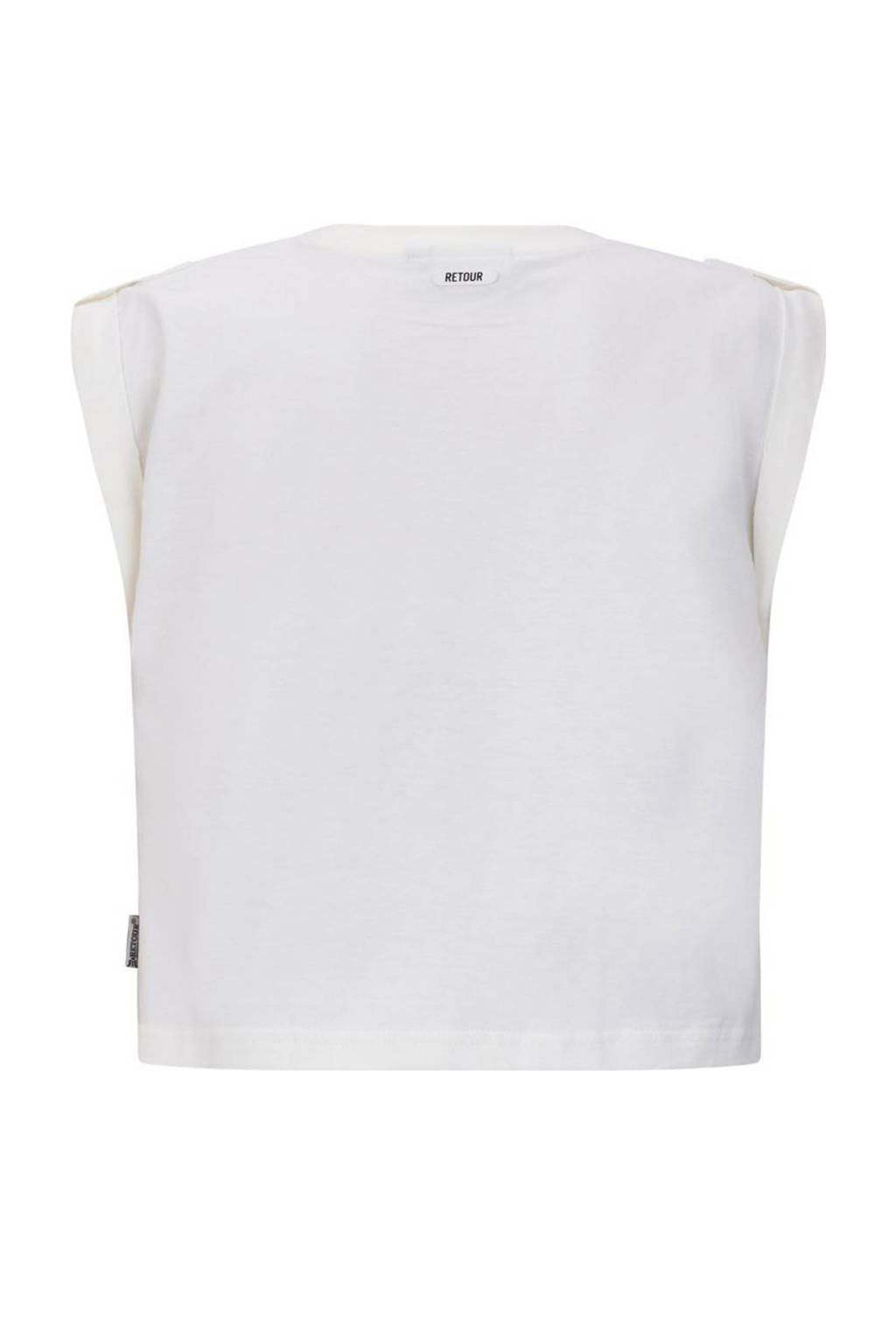 Retour Jeans T-shirt Karmen met printopdruk wit