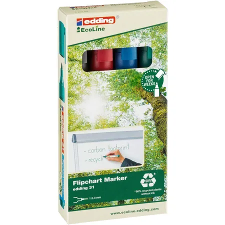 edding 31 EcoLine Flipchartmarker Set, 4 Stück