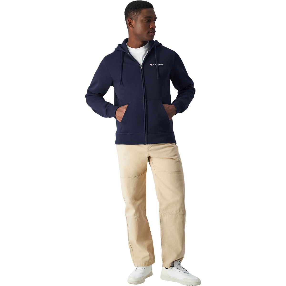 Champion Small Script Logo Full Zip Hættetrøje Herre