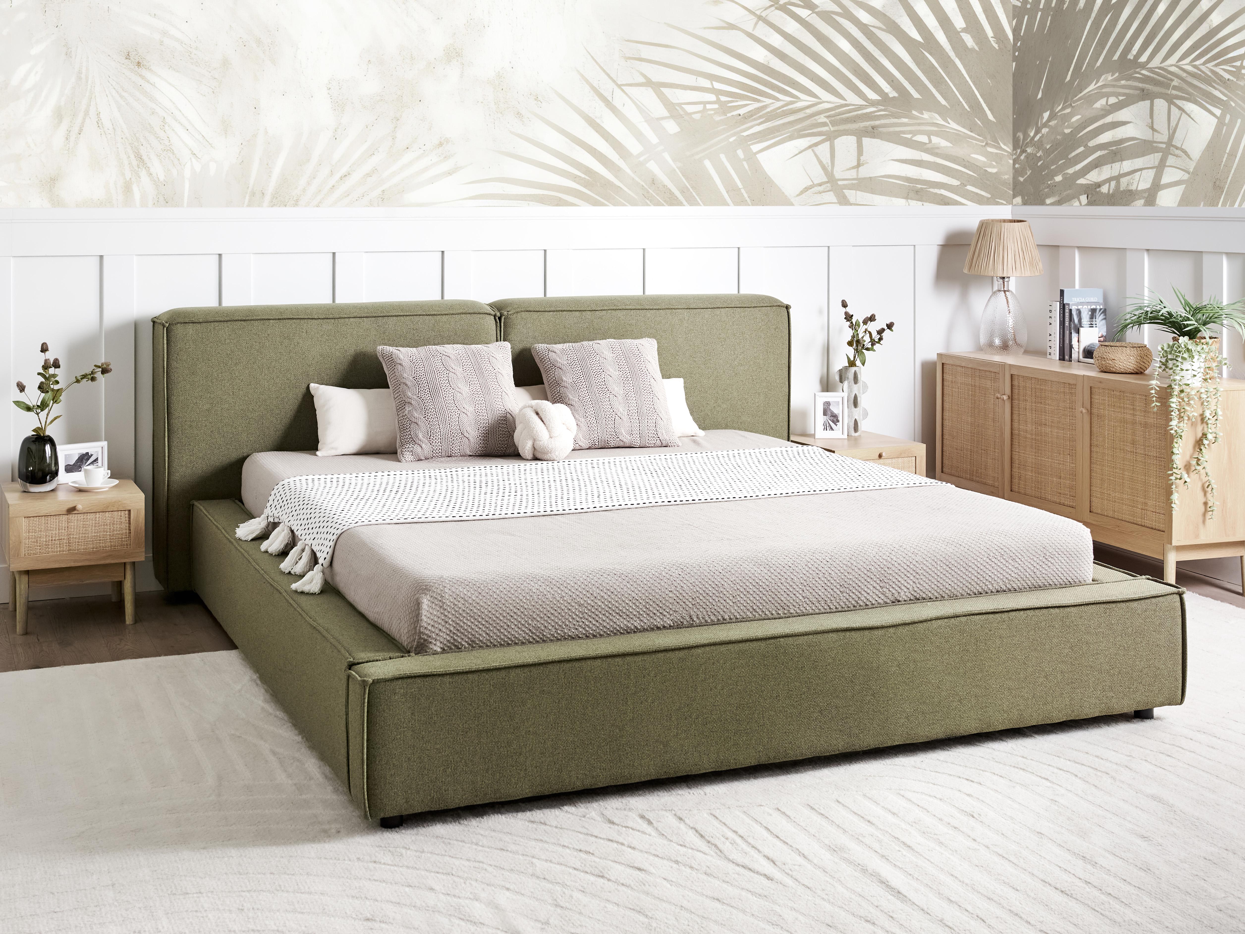 Waterbed Stof LINARDS 180 x 200 cm Olijfgroen