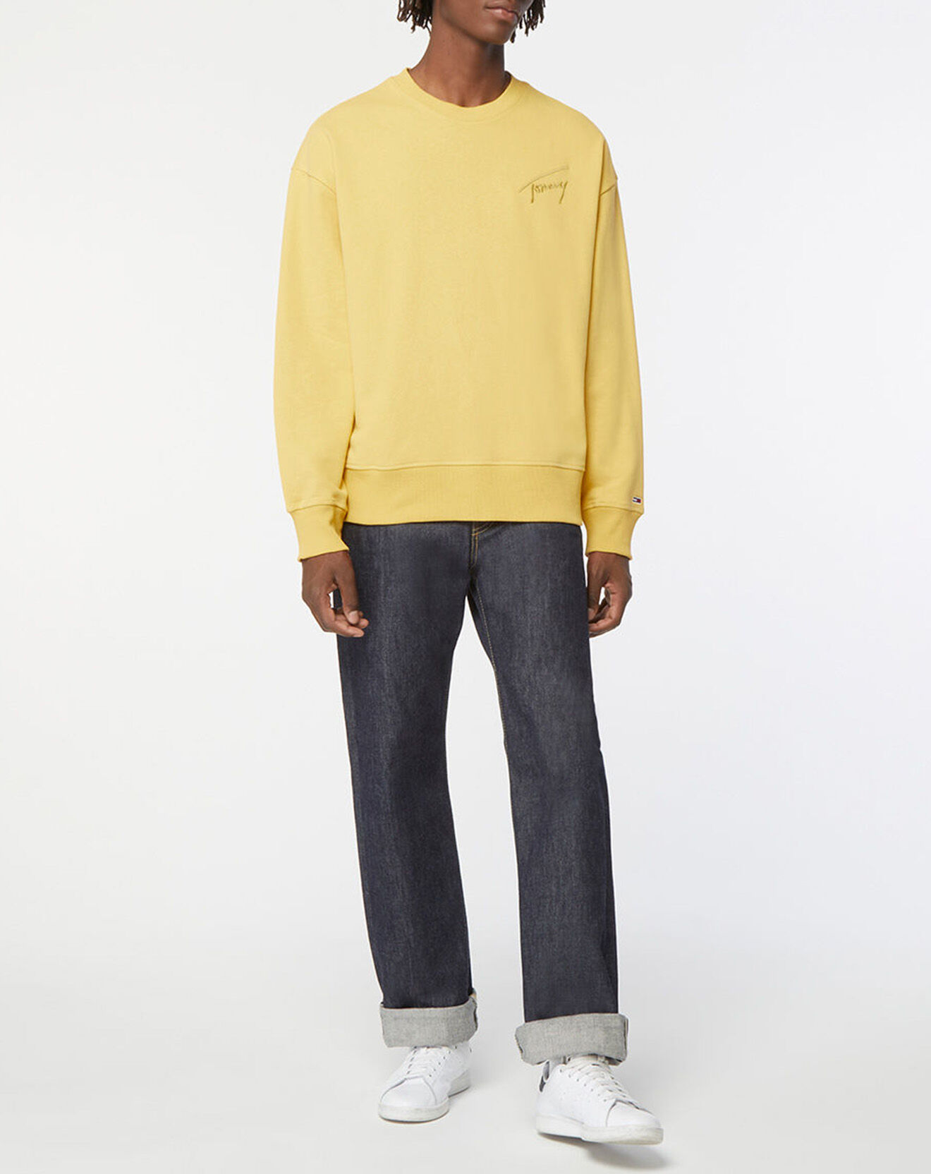 Tommy Jeans Sweat Signature Crew jaune