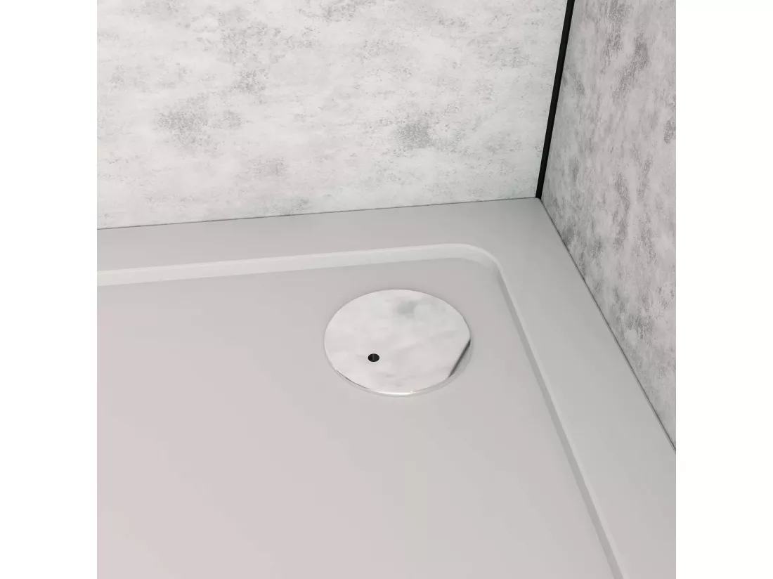 Aica receveur de douche carré Blanc 80x80x3cm,bac à douche Avec une bonde Design ultra-mince,en marbre minéral et mixte résine,Modèle Classique