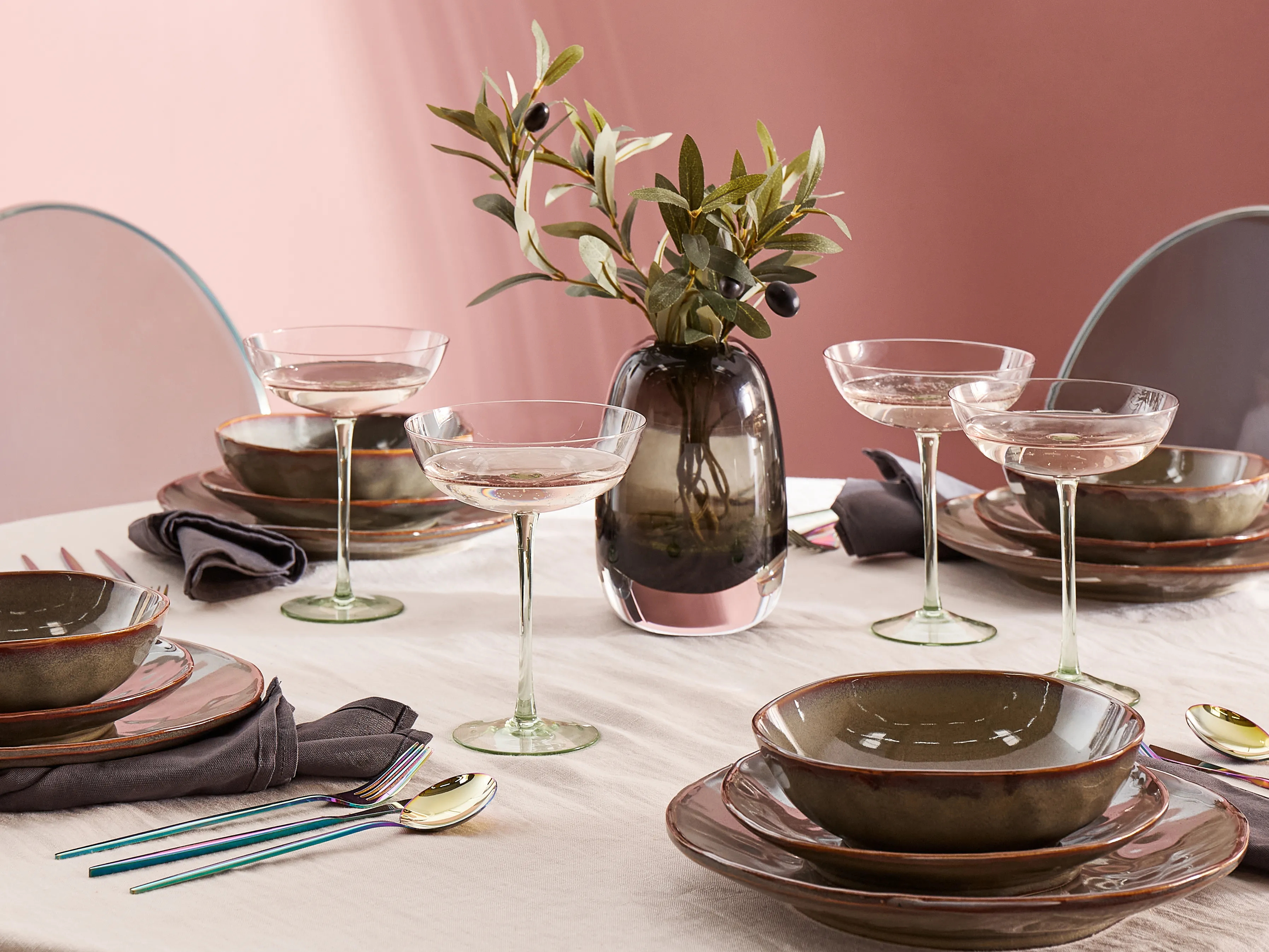 Set van 4 martiniglazen DIOPSIDE 250 ml Roze