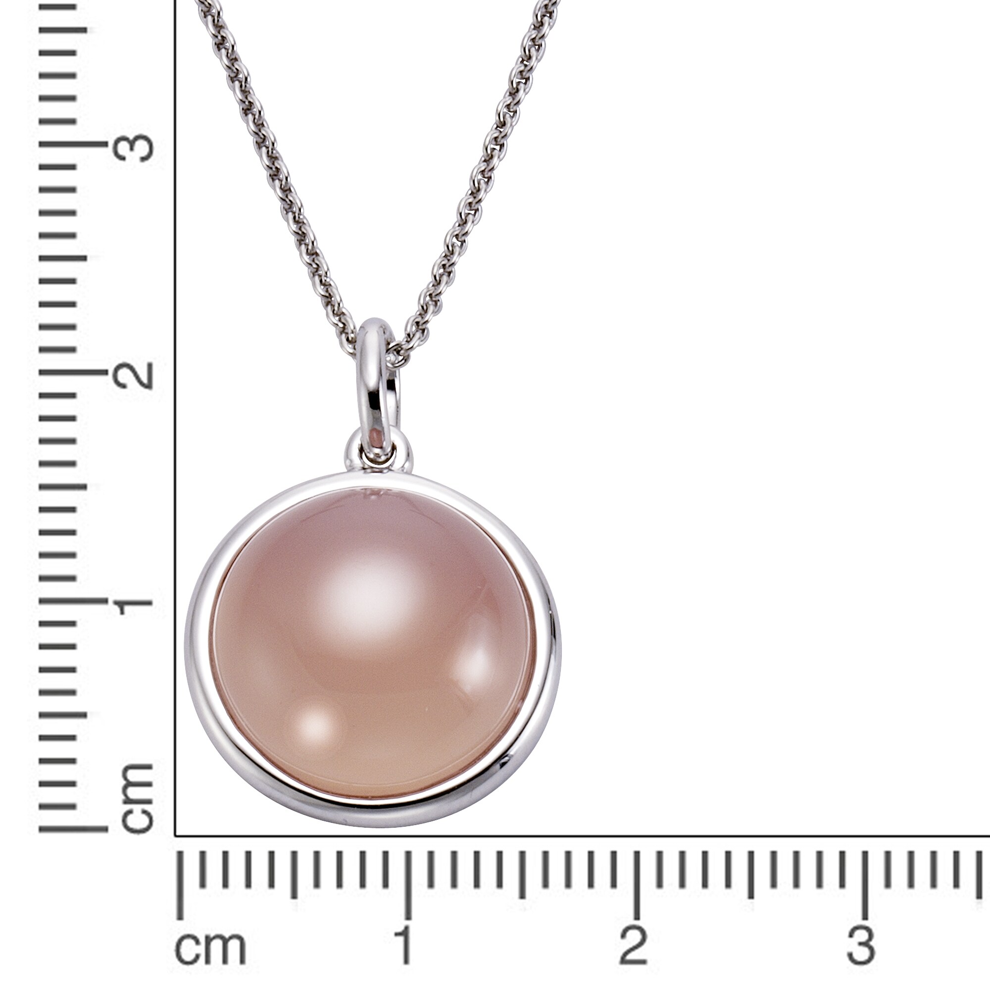 Jamelli Anhänger mit Kette 925 Silber Rosenquarz