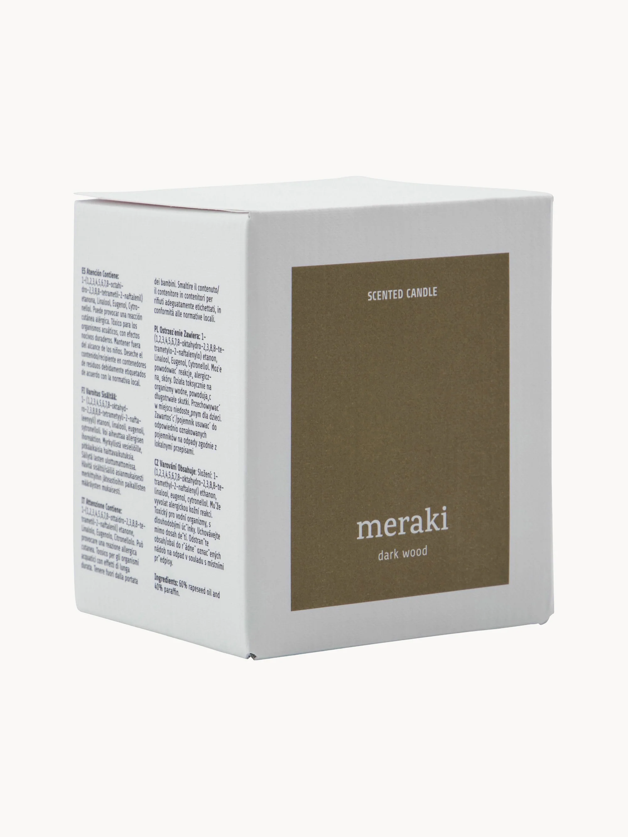 Geurkaars Dark Wood (nootmuskaat, kruidnagel & amber)