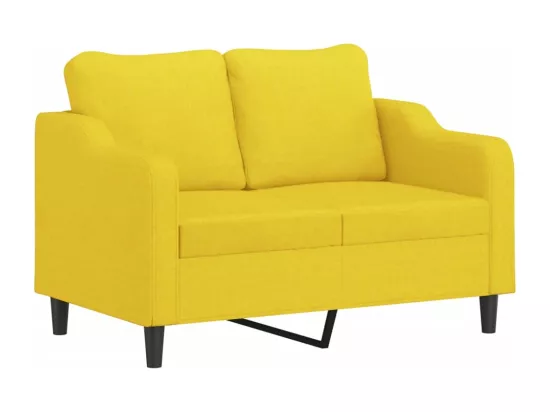 Ensemble de canapés 3 pièces avec coussins jaune clair tissu