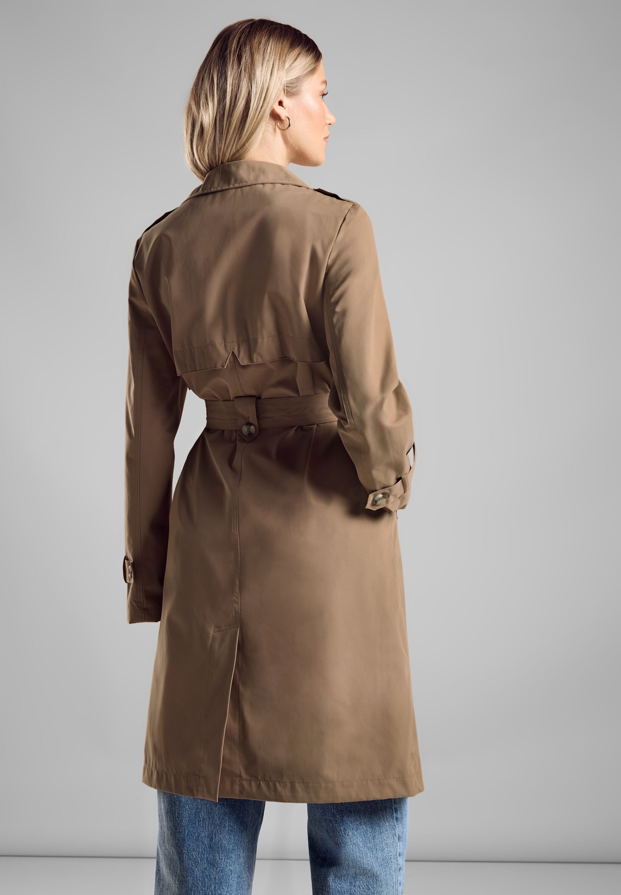 STREET ONE Outdoorjacke ohne Kapuze mit Gürtel zum Taillieren