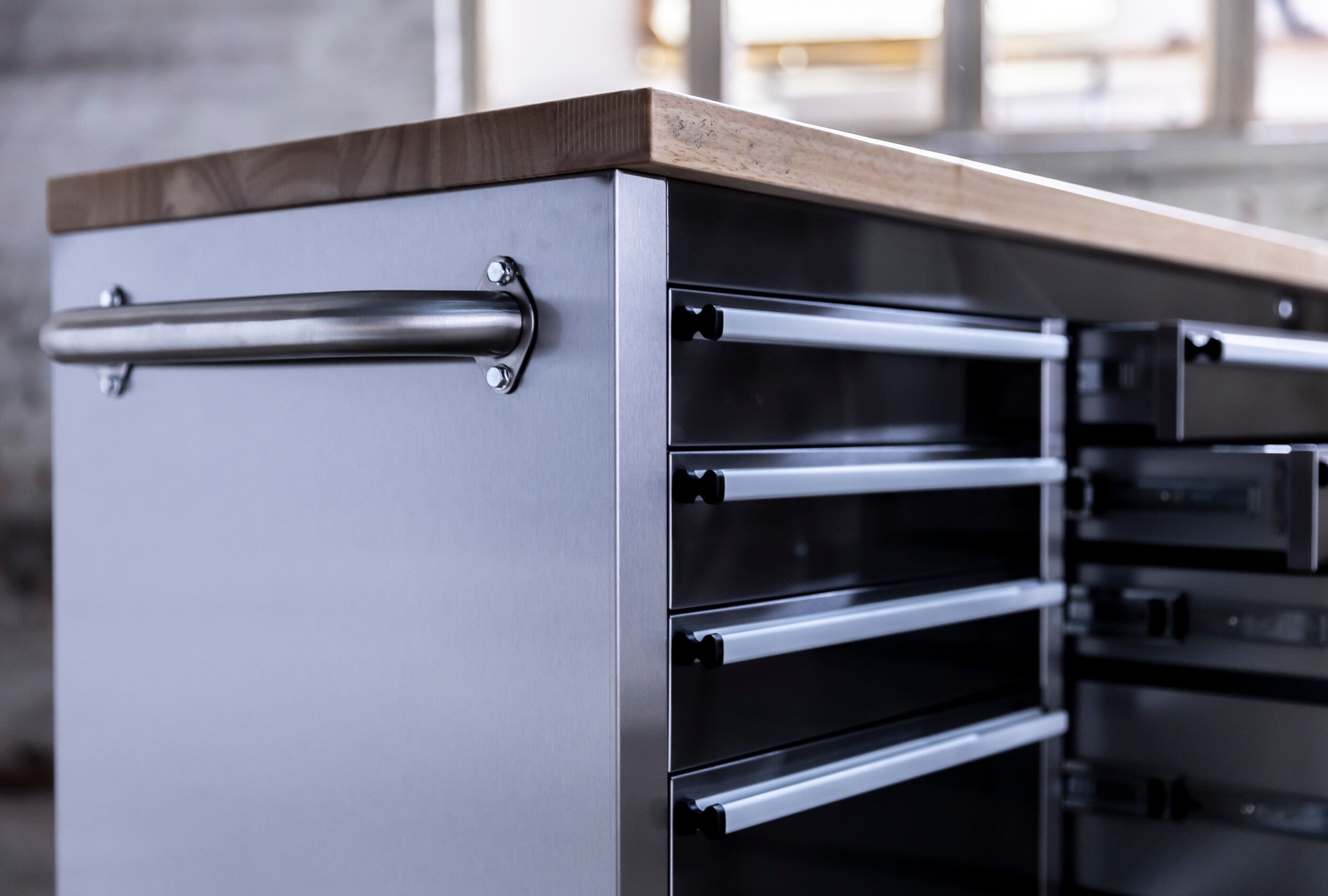 Werkstattwagen Edelstahl 148 cm mit 10 Schubladen 55