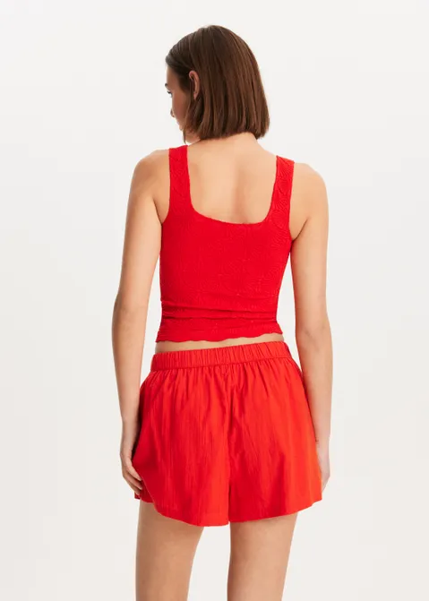 Singlet met schelpenpatroon rood (ROO)