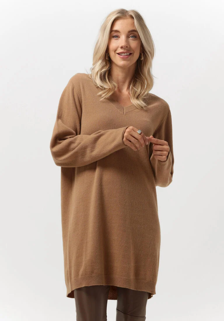 SEMICOUTURE camel semicouture mini jurk y2wg09