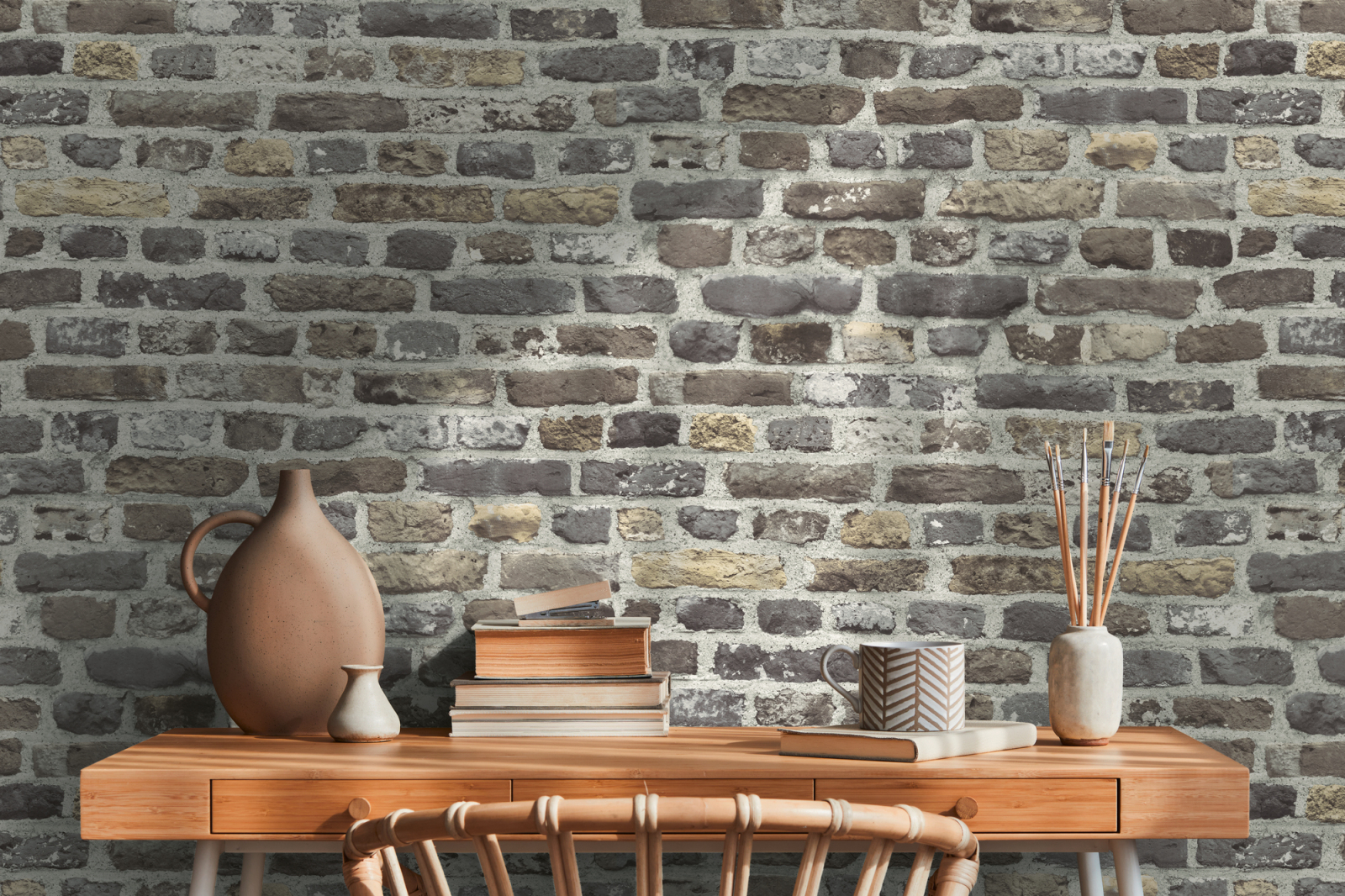 A.S. Creation Vliestapete BRICKS & STONES - grau-braun - Steinoptik - 10 Meter