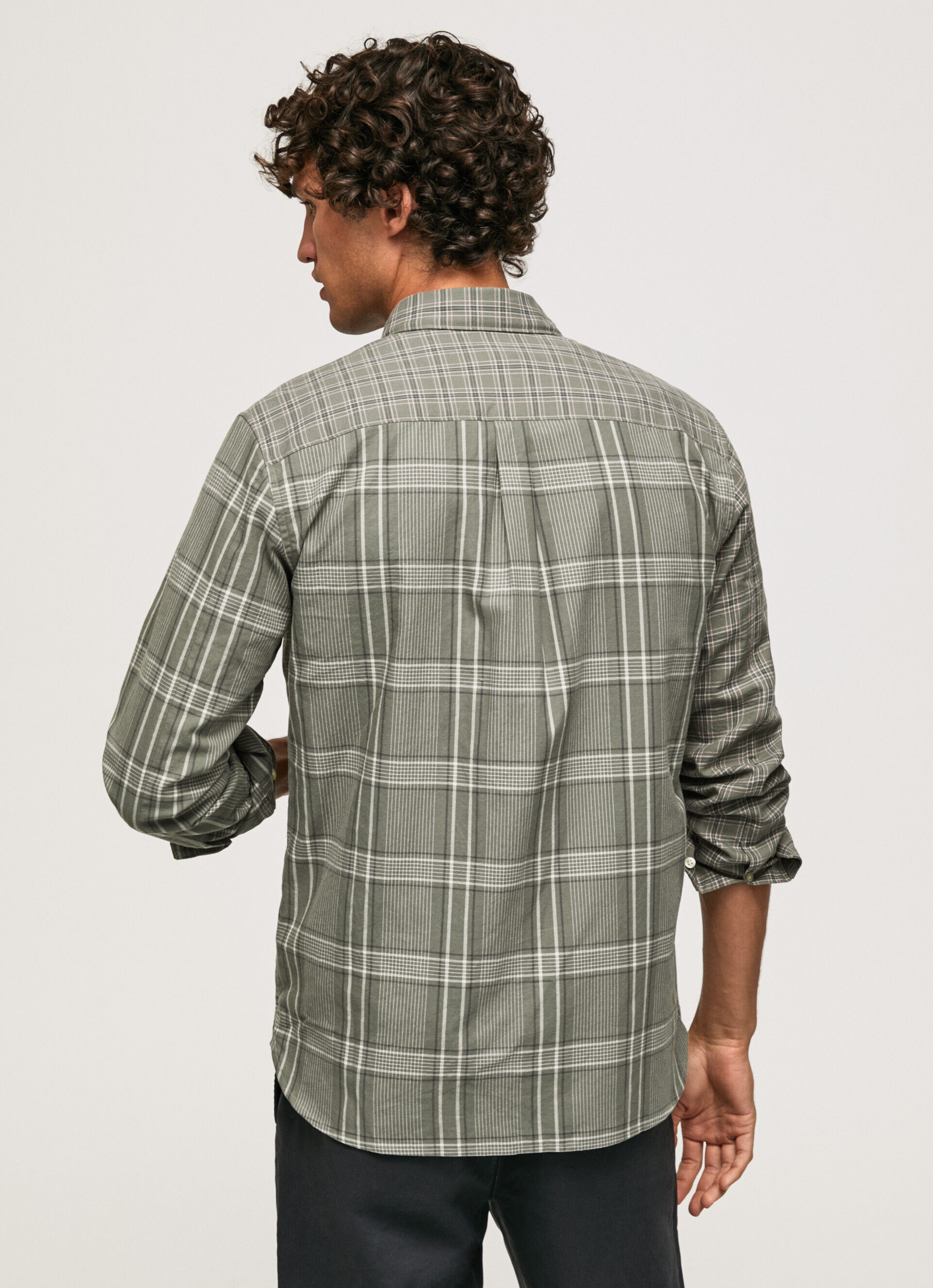 CAMISA XADREZ MISTA DE CORTE REGULAR - verde-esmeralda