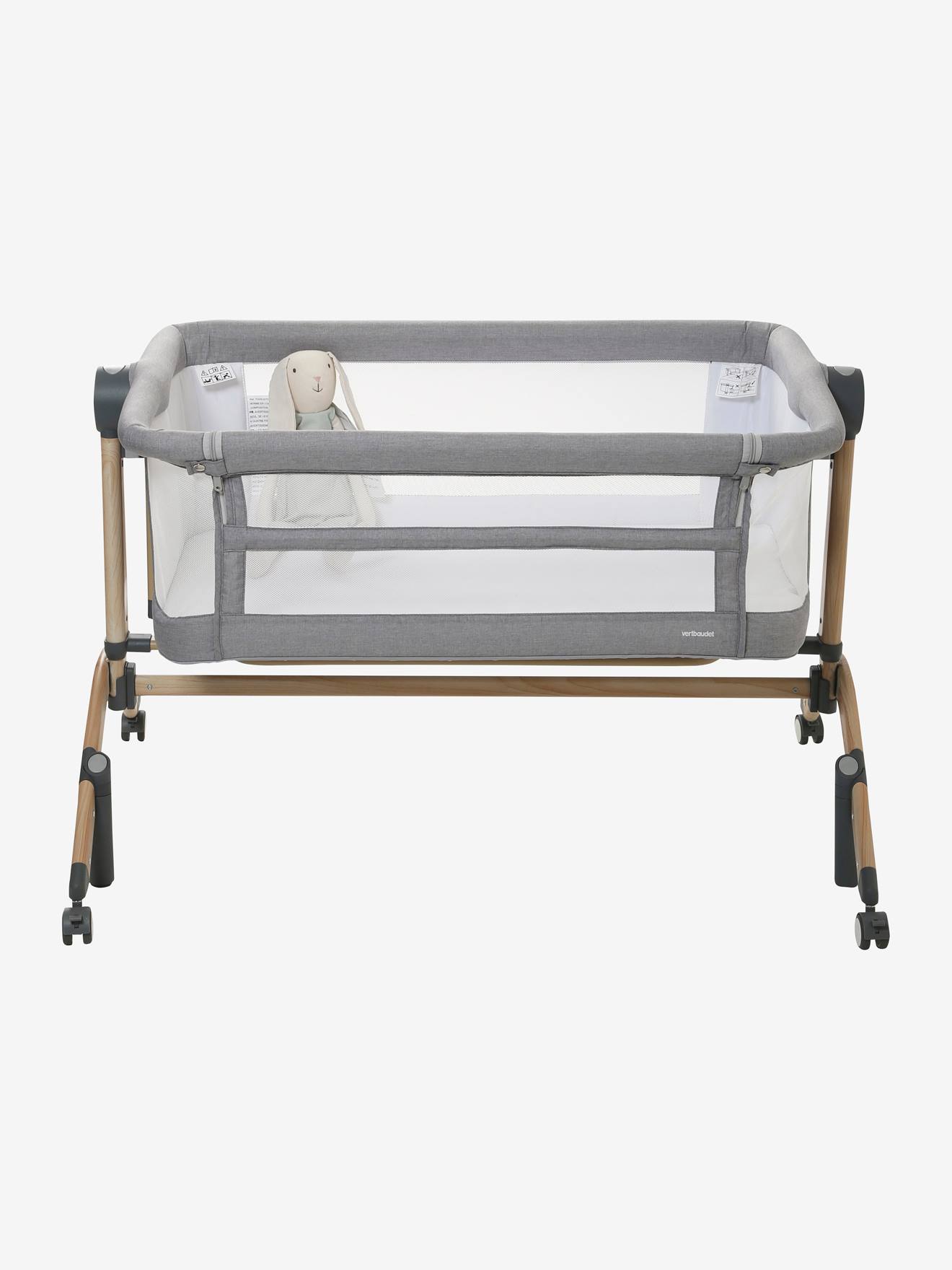 Berço de dormir junto com a criança VERTBAUDET, cinza claro liso