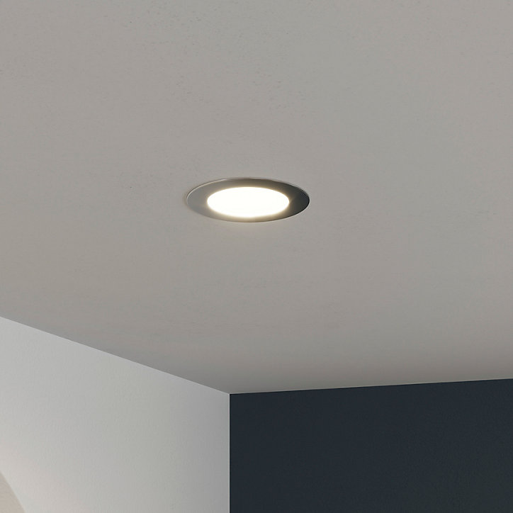 Spot encastrable Octave LED intégrée blanc neutre IP20 1300lm 14W Ø22,5xH.2,4cm argent GoodHome