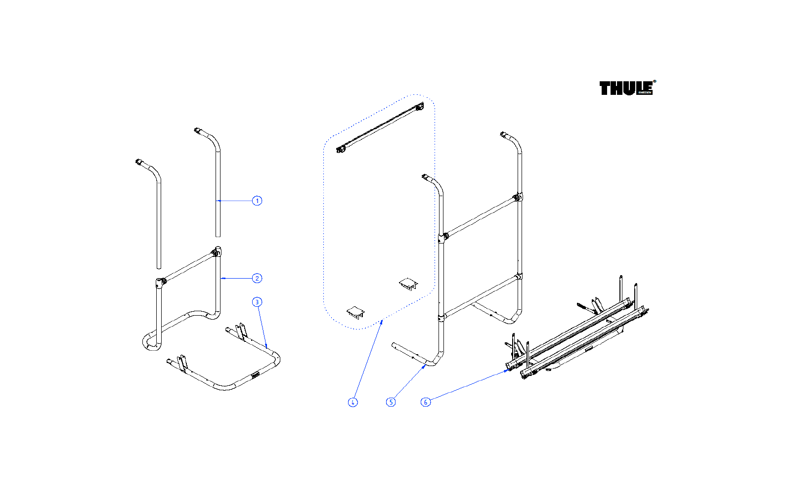Thule Tragarm unten für Fahrradträger Sport G2 Tour – Thule Ersatzteilnummer 1500602650