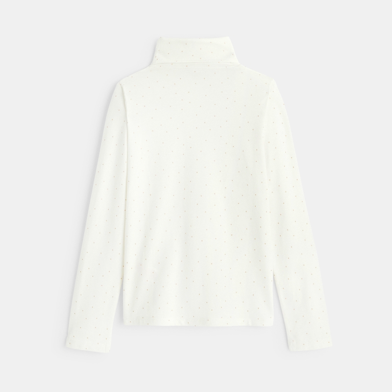 T-shirt col roulé imprimé blanc fille