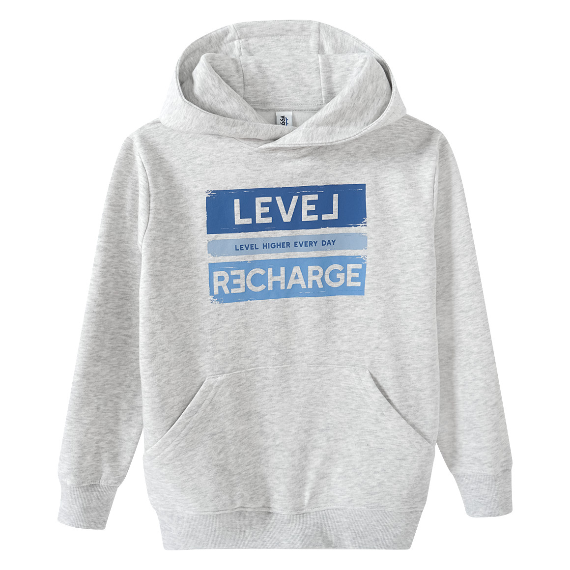 Yigga Jungen Hoodie mit Kängurutasche hellgrau