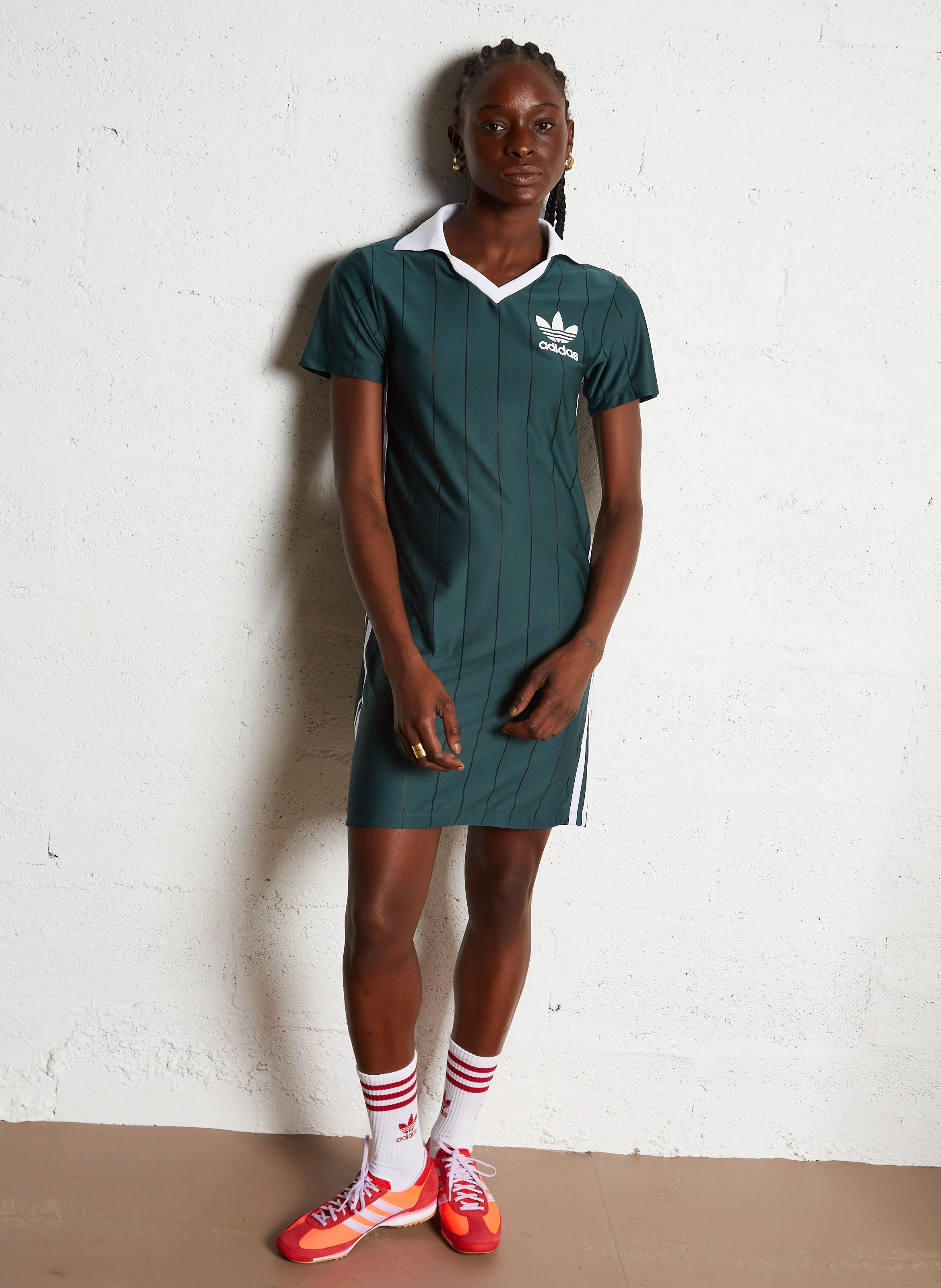 Robe courte rayée| Vert