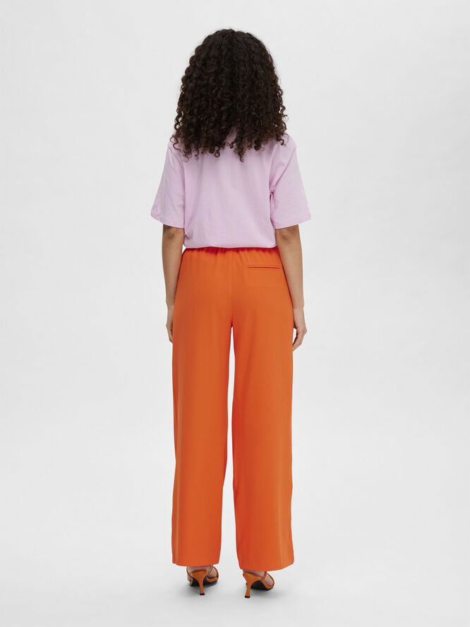 Selected Femme SLFTINNI-RELAXED MW WIDE PANT N NOO Orangeade