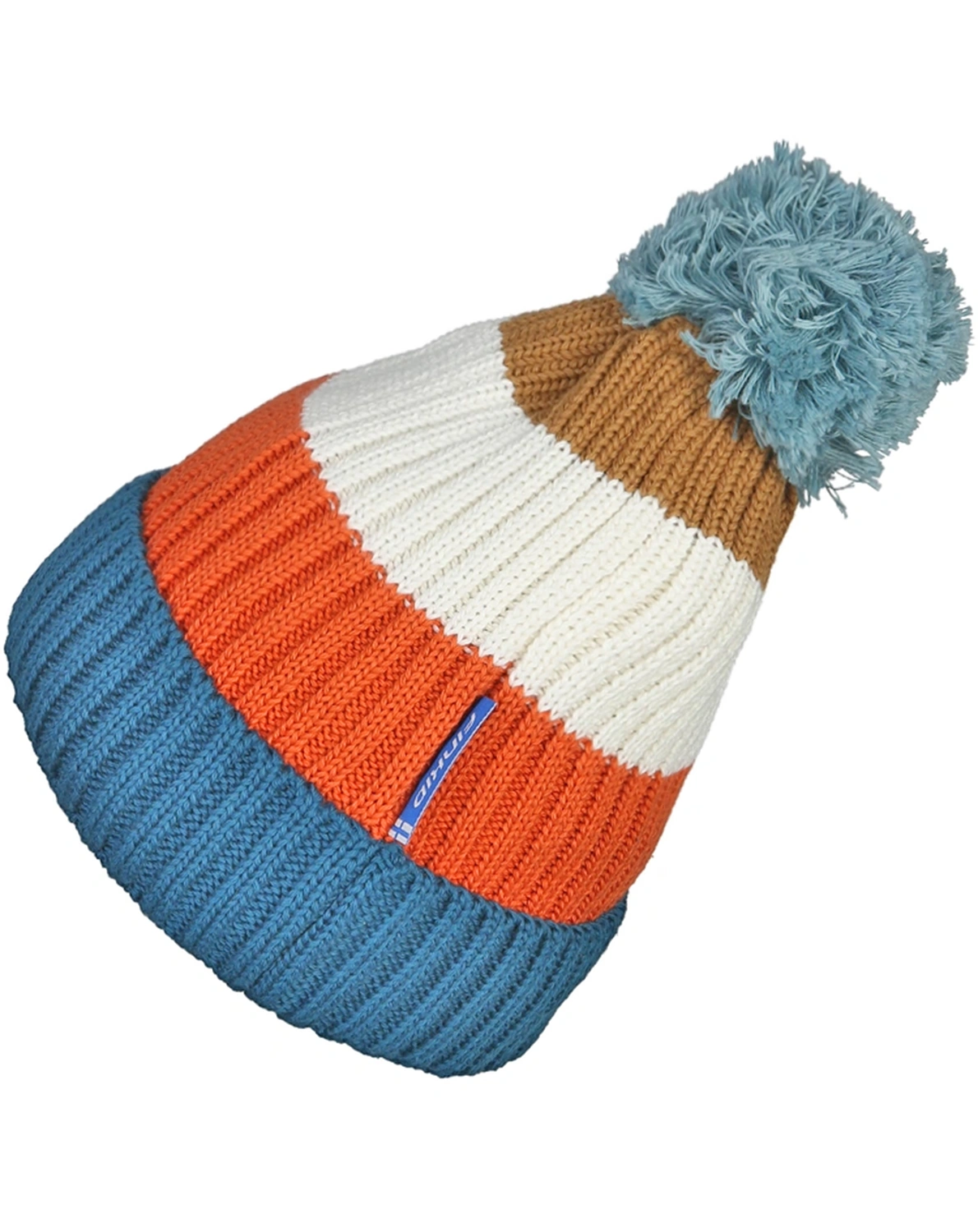 Strickmütze POMPULA in cinnamon/real teal