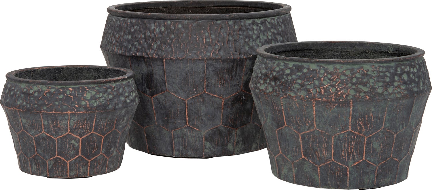 Intratuin bloempot Nika groen / koper D 45 H 31 cm
