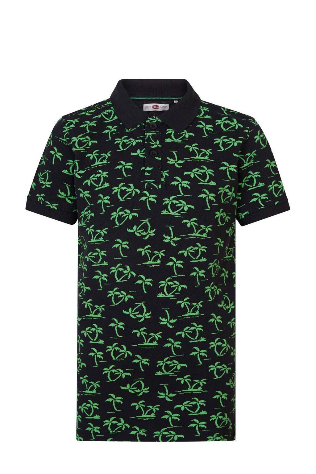 Petrol Industries polo met all over print zwart/groen