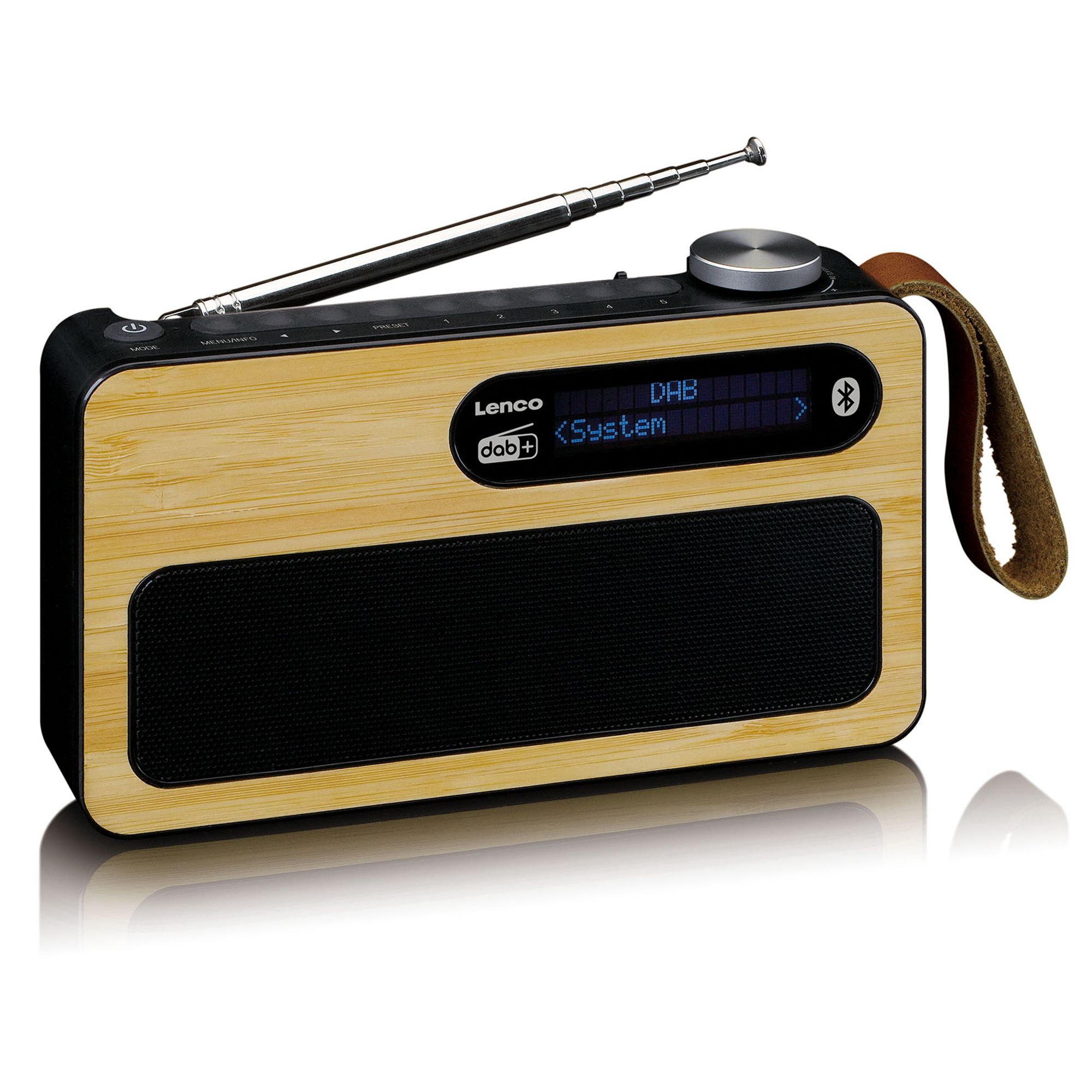 Lenco pdr-040bamboobk dab+ radio - bamboe,zwart